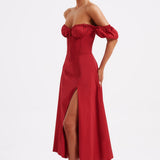 Vestido Midi Courtney - Vermelho