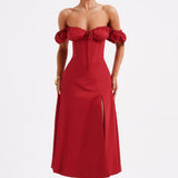 Vestido Midi Courtney - Vermelho