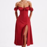 Vestido Midi Courtney - Vermelho