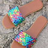 Sandálias Planas de Praia Coloridas