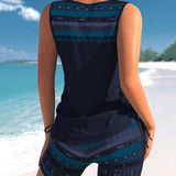 Sylvia - Tankini com estampado geométrico