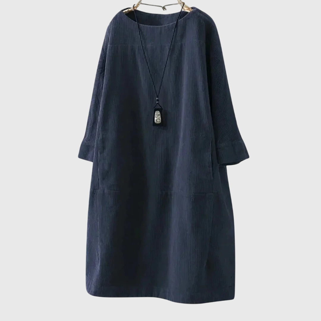 Grace | Vestido Midi de Veludo Relaxado