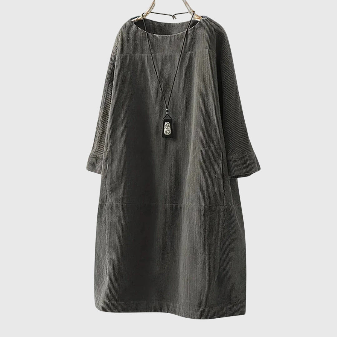 Grace | Vestido Midi de Veludo Relaxado