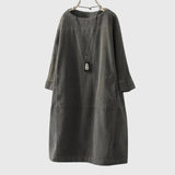 Grace | Vestido Midi de Veludo Relaxado