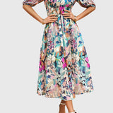 Merlin™ | Vestido Midi Floral Lisonjeiro