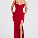Vestido Maxi Dalary - Forrado Vermelho