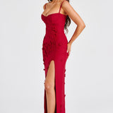 Vestido Maxi Dalary - Forrado Vermelho