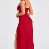 Vestido Maxi Dalary - Forrado Vermelho