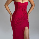 Vestido Maxi Dalary - Forrado Vermelho