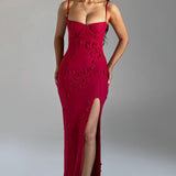 Vestido Maxi Dalary - Forrado Vermelho