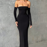 Vestido Maxi Daphne - Preto Jato