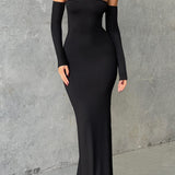 Vestido Maxi Daphne - Preto Jato