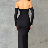 Vestido Maxi Daphne - Preto Jato