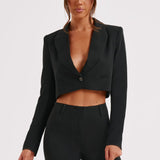 Blazer Cropped Darci - Preto