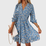 Elisa™ | Vestido Floral com Mangas Bufantes