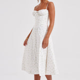 Vestido Midi Deanna - Estampa Floral em Rosa