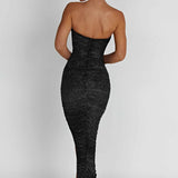 Vestido Demi Maxi - Preto Brilhante