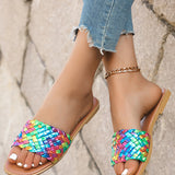Sandálias Planas de Praia Coloridas