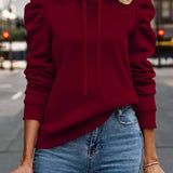 Hoodie Bella Branco com Mangas Franzidas e Estilo Casual Chic
