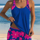 Inger - Tankini impresso sem mangas com decote em U