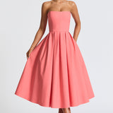 Vestido Midi Edith - Rosa Coral