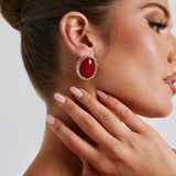 Brincos Eloise - Vermelho/Dourado