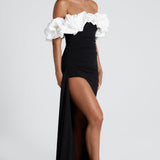 Vestido Maxi Elsie - Preto/Branco