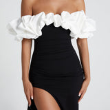 Vestido Maxi Elsie - Preto/Branco