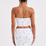 Top Esmeralda - Estampa Ditsy Azul