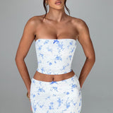 Top Esmeralda - Estampa Ditsy Azul