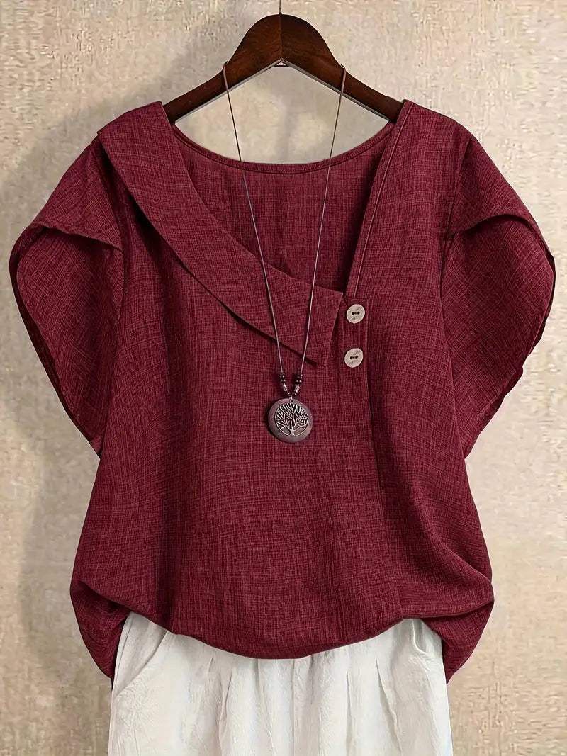 Milany - Blusa Informal com Decote Assimétrico
