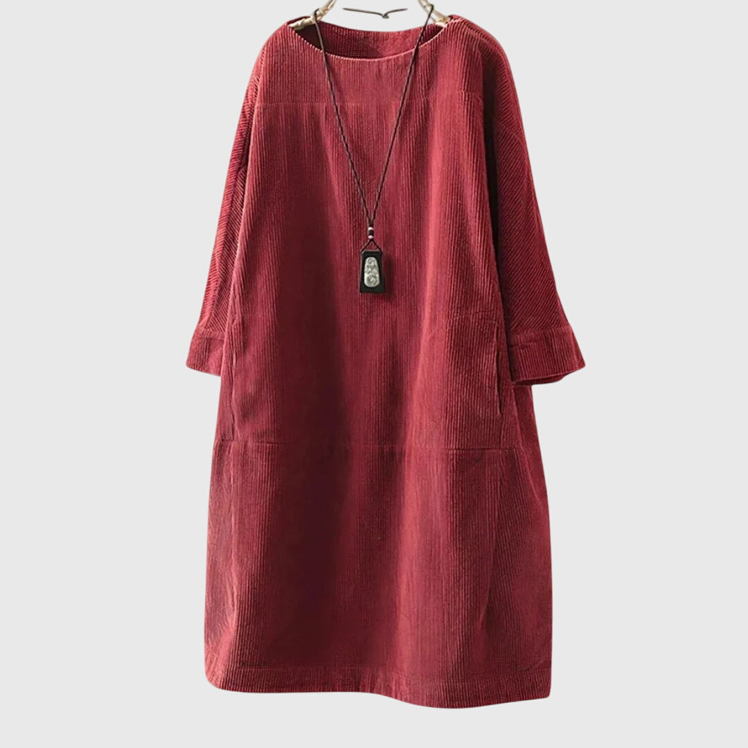 Grace | Vestido Midi de Veludo Relaxado