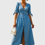 Jacqueline™ | Vestido de Denim Elegante