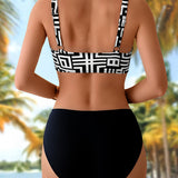 Ulla - Bikini de Dois Peças Estiloso com Padrão