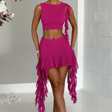 Saia Mini Ferna - Rosa Choque