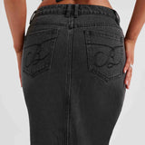 Saia Maxi Flor - Preta