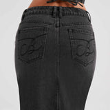 Saia Maxi Flor - Preta