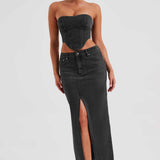 Saia Maxi Flor - Preta