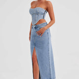 Saia Maxi Flor - Azul