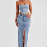 Saia Maxi Flor - Azul