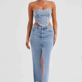 Saia Maxi Flor - Azul