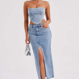 Saia Maxi Flor - Azul