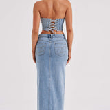 Saia Maxi Flor - Azul