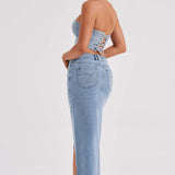 Saia Maxi Flor - Azul