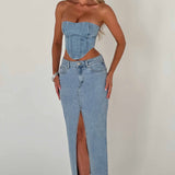 Saia Maxi Flor - Azul