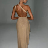 Vestido Maxi Genevieve - Brilho Dourado