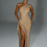 Vestido Maxi Genevieve - Brilho Dourado