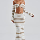 Saia Maxi Georgia - Bege/Branco