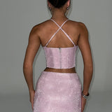 Saia Mini Glacia - Brilho Rosa