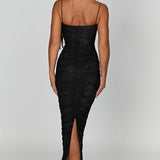 Vestido Maxi Gracie - Preto Brilhante